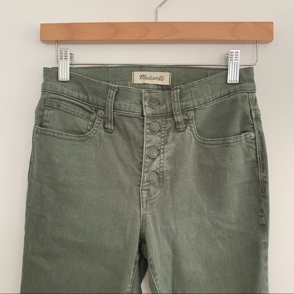 Madewell 9” High Rise Skinny Pants Olive - Picture 3 of 15
